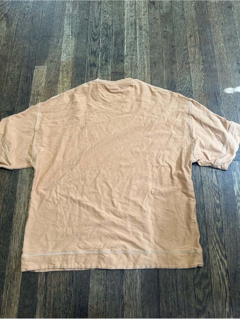 ASOS DESIGN oversized boxy t-shirt with contrast stitching in tan/orange Sz S